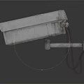 Outdoor Security Camera With Mount Bracket Gray Housing And Cable Connection