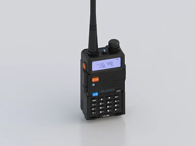 Black Wireless Doorbell With Display Screen Buttons And Antenna For Home Security 3d model