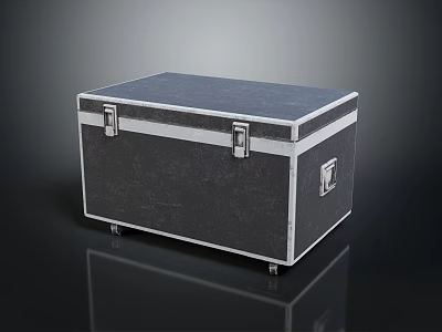 Sturdy Black Hardware Tools Storage Case With Metal Frame Latches Wheels And Hard Shell Design 3d model