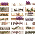 Various Types of Garden Fences With Wooden Bamboo and Decorative Designs And Climbing Plants