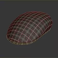 Classic Fashionable Round Top Hat With Red Green White Plaid Pattern Design
