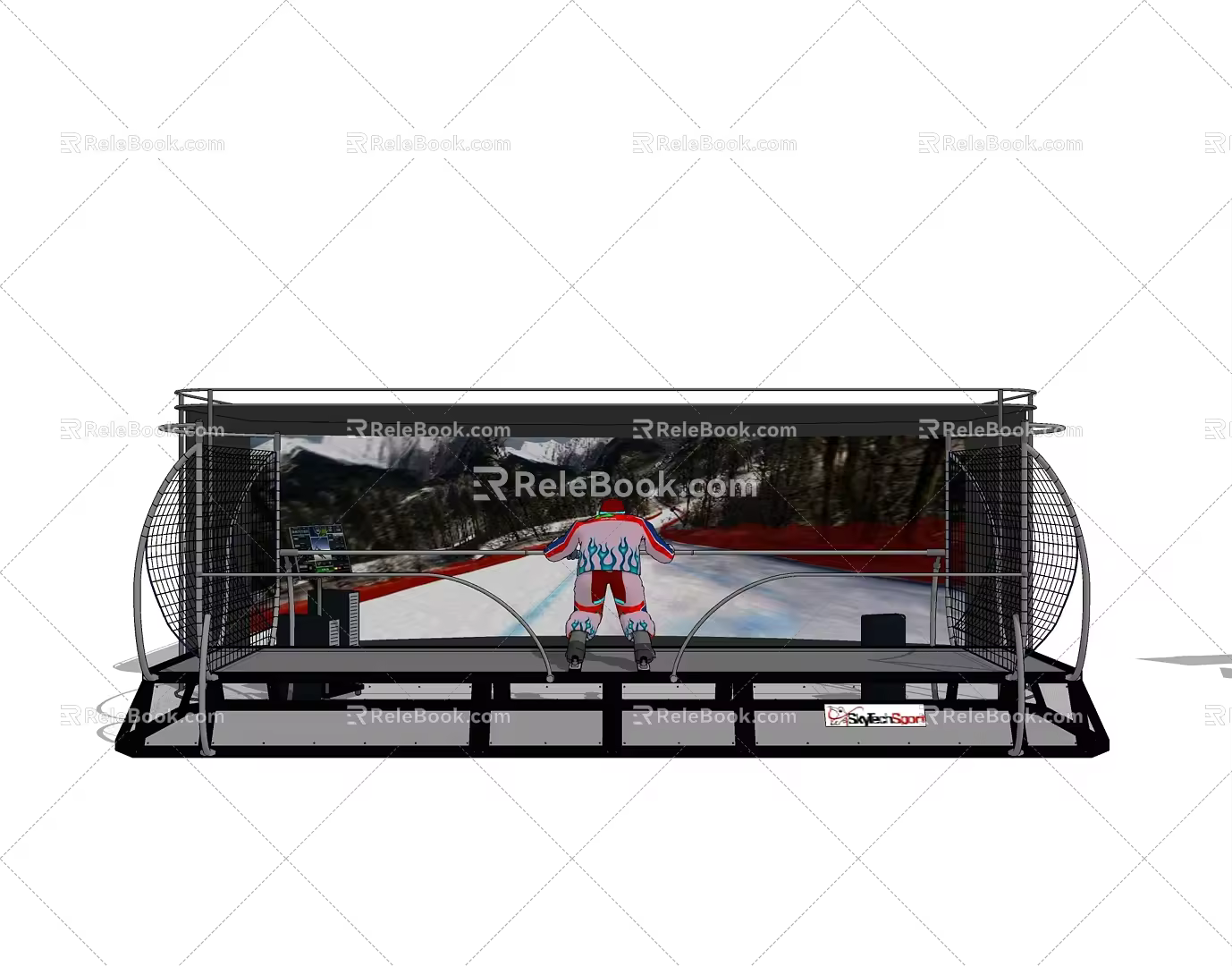 Modern ski machine simulation ski machine 3d model