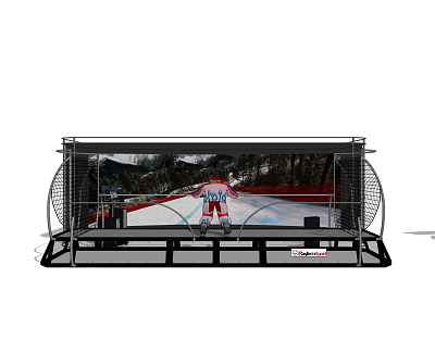 Indoor Virtual Ski Simulator Entertainment Appliance With Large Screen For Home Fun Experience 3d model