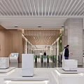 Modern Front Desk Reception Area In Spacious Lobby With Marble Decor Natural Light And Staff