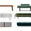 Modern Sofa Bench Designs with Various Colors Materials and Leg Styles 3d model