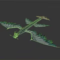 Realistic 3D Model Dragon Featuring Blue Green Wings And Intricate Details