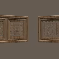 Traditional Chinese Wooden Window Grilles Featuring Intricate Geometric Carved Patterns Design