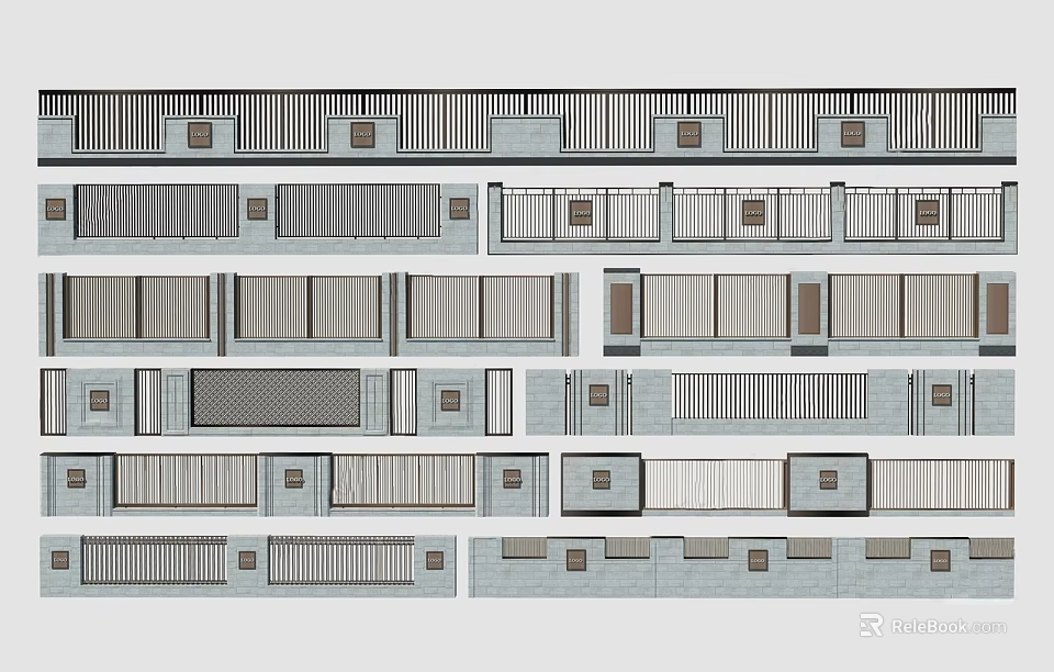 Feature Wall Design With Various Textured Panels Grid Patterns And Modular Structures 3d model