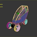 Blue Small Concept Car With Transparent Canopy Single Seat And White Wheels