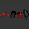 Car Seats In Red Black Gray Colors And Various Styles For Interior Design