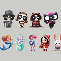 Cute Cartoon Character Charms With Various Designs Including Panda Penguin Mermaid And Rabbit
