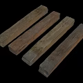 Natural Stone and Wood Planks with Rustic Texture and Various Colors 3d model