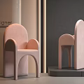 Modern Pink Designer Children's Chair With Arched Back Stylish Ergonomic Comfortable And Safe Design