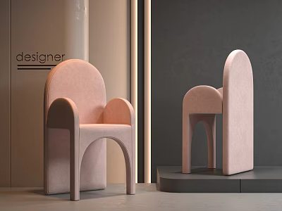 Modern Pink Designer Children's Chair With Arched Back Stylish Ergonomic Comfortable And Safe Design 3d model