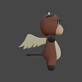 Cute Brown And White Cartoon Cow Character With Big Green Eyes Open Arms