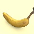 Ripe Yellow Banana With Brown Spots Healthy Natural Fresh Fruit Snack Option