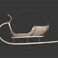 Classic Vintage Wooden Sleigh With Decorative Metal Frame And Traditional Design