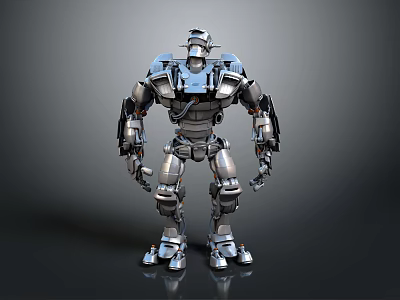 Sci Fi Robot Character With Metallic Body And Mechanical Structure Design 3d model
