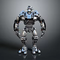 Sci Fi Robot Character With Metallic Body And Mechanical Structure Design 3d model