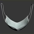 Three Ply Disposable Face Mask With Elastic Ear Loops Isolated On Gray Background
