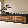 New Chinese Sales Office Front Desk Hotel Reception Desk 3d model