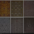 Square Rugs with Multiple Traditional and Modern Patterns for Home Decoration 3d model