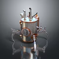 Steampunk Mechanical Creature With Metallic Body Legs And Pipe Accents In Detailed Design