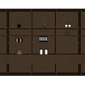 Modern Wooden Decorative Cabinet With Multi Layered Shelves And Display Compartments And Stylish Decorative Items