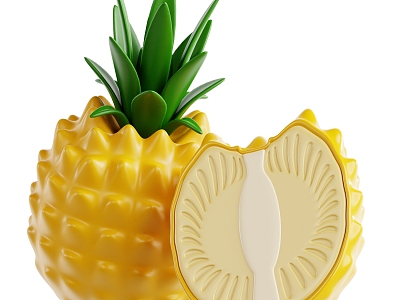 Modern Pineapple Cartoon Pineapple Fruit Cartoon Fruit 3d model