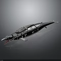 Pilot Inside Silver Fish Shaped Mechanical Creature With Open Mouth And Cabin 3d model
