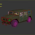 Green Military Off Road Vehicle With Rugged Design And Large Tires