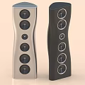 Modern Curved Shape Speakers in Silver and Black with Multiple Driver Units Design 3d model