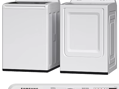 Samsung White Washing Machine And Dryer Combo For Home Laundry Use 3d model