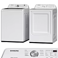 Samsung White Washing Machine And Dryer Combo For Home Laundry Use 3d model