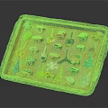 Colorful Small Handmade Figurines in Rustic Tray with Assorted Shapes and Designs
