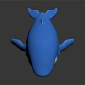 Blue And White Plush Whale Stuffed Toy With Black Eye And Fins