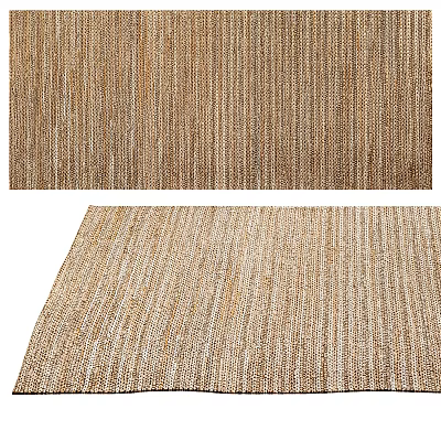 Square Area Rug With Natural Woven Texture And Tones 3d model