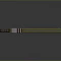 Green And Yellow Chainsaw Weapon With Eagle Emblem And Serrated Blade Mechanical Design