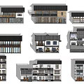 Traditional Chinese Detached Villa Design with Tile Roof and Various Architectural Styles