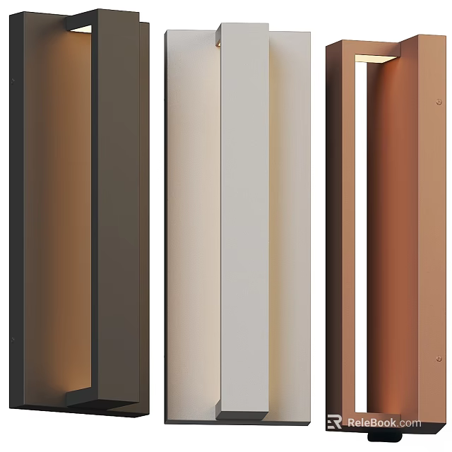 Modern Outdoor Lights With Black White Brown Colors And Sleek Design For Exteriors 3d model 
