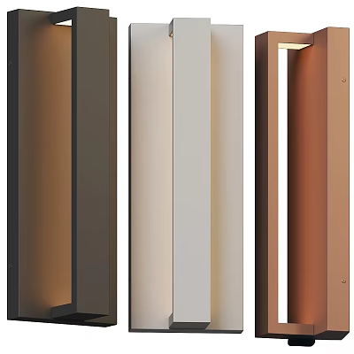 Modern Outdoor Lights With Black White Brown Colors And Sleek Design For Exteriors 3d model