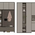 Modern Shoe Cabinet Design With Storage Compartments Hanging Area And LED Lighting
