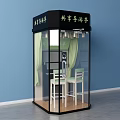 Shared Piano Booth Commercial Equipment With Glass Enclosure Piano And Chairs