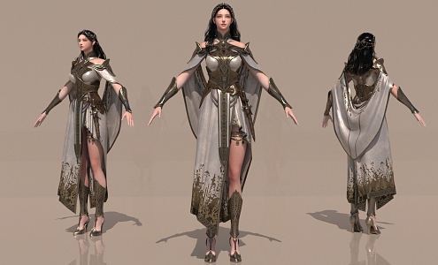 Magic Wind Times Female Role Game Movie Characters 3d model