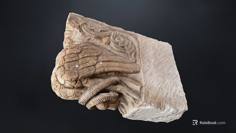 Exquisite Stone Wood Carving Artwork With Intricate Patterns And Decorative Details 3d model 