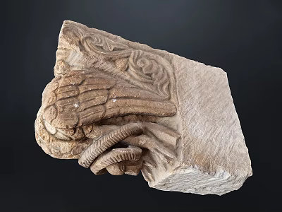 Exquisite Stone Wood Carving Artwork With Intricate Patterns And Decorative Details 3d model