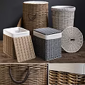 Woven Storage Baskets in Brown Gray White with Square Round Shapes and Lids for Organizing