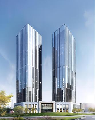 modern office building super high-rise office building hotel building commercial building 3d model