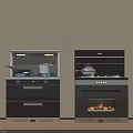 Black Built in Kitchen Appliances with Stoves and Oven for Modern Kitchen