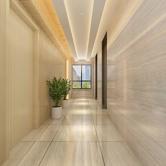 modern elevator hall elevator car 3d model